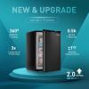 imageEUHOMY Mini Freezer Countertop11 Cubic Feet Single DoorCompact Upright Freezer with Reversible Stainless Steel Door Removable Shelves Small freezer for HomeDormsApartmentOfficeSilverBlack
