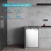 imageEUHOMY Mini Freezer Countertop11 Cubic Feet Single DoorCompact Upright Freezer with Reversible Stainless Steel Door Removable Shelves Small freezer for HomeDormsApartmentOfficeSilverSilver