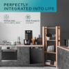 imageEUHOMY Mini Freezer Countertop11 Cubic Feet Single DoorCompact Upright Freezer with Reversible Stainless Steel Door Removable Shelves Small freezer for HomeDormsApartmentOfficeSilverBlack