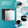 imageEUHOMY Mini Freezer Countertop11 Cubic Feet Single DoorCompact Upright Freezer with Reversible Stainless Steel Door Removable Shelves Small freezer for HomeDormsApartmentOfficeSilverSilver