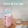 imageEUHOMY Mini Fridge 4 Liter6 Cans ACDC Small Refrigerator for Skincare Portable Cooler and Warmer for Skin Care Cosmetics Beverage 4L Makeup Mini Fridge for Bedroom Car Office Dorm PinkPink