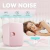 imageEUHOMY Mini Fridge 4 Liter6 Cans ACDC Small Refrigerator for Skincare Portable Cooler and Warmer for Skin Care Cosmetics Beverage 4L Makeup Mini Fridge for Bedroom Car Office Dorm PinkPink