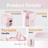 imageEUHOMY Mini Fridge 4 Liter6 Cans ACDC Small Refrigerator for Skincare Portable Cooler and Warmer for Skin Care Cosmetics Beverage 4L Makeup Mini Fridge for Bedroom Car Office Dorm PinkPink