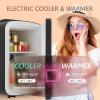 imageEUHOMY Mini Fridge 4 Liter6 Cans ACDC Small Refrigerator for Skincare Portable Cooler and Warmer for Skin Care Cosmetics Beverage 4L Makeup Mini Fridge for Bedroom Car Office Dorm PinkBlack