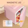 imageEUHOMY Mini Fridge 4 Liter6 Cans Small Refrigerator Portable Cooler and Warmer for Skin Care Cosmetics Beverage 4L Makeup Mini Fridge for Bedroom Car Office PinkPink