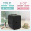 imageEUHOMY Mini Fridge 4 Liter6 Cans Small Refrigerator Portable Cooler and Warmer for Skin Care Cosmetics Beverage 4L Makeup Mini Fridge for Bedroom Car Office PinkBlack