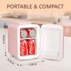 imageEUHOMY Mini Fridge 4 Liter6 Cans Small Refrigerator Portable Cooler and Warmer for Skin Care Cosmetics Beverage 4L Makeup Mini Fridge for Bedroom Car Office PinkPink