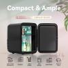 imageEUHOMY Mini Fridge 4 Liter6 Cans Small Refrigerator Portable Cooler and Warmer for Skin Care Cosmetics Beverage 4L Makeup Mini Fridge for Bedroom Car Office PinkBlack