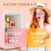 imageEUHOMY Mini Fridge 4 Liter6 Cans Small Refrigerator Portable Cooler and Warmer for Skin Care Cosmetics Beverage 4L Makeup Mini Fridge for Bedroom Car Office PinkPink