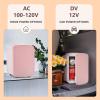 imageEUHOMY Mini Fridge 4 Liter6 Cans Small Refrigerator Portable Cooler and Warmer for Skin Care Cosmetics Beverage 4L Makeup Mini Fridge for Bedroom Car Office PinkPink