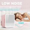 imageEUHOMY Mini Fridge 5L ACDC Small Refrigerator with Dimmable LED Mirror Portable Cooler and Warmer for Skin Care Cosmetics Beverage 5L Makeup Mini Skincare Fridge for Bedroom Car Office WhitePink