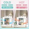 imageEUHOMY Mini Fridge 5L ACDC Small Refrigerator with Dimmable LED Mirror Portable Cooler and Warmer for Skin Care Cosmetics Beverage 5L Makeup Mini Skincare Fridge for Bedroom Car Office WhiteWhite