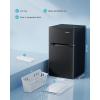 imageEUHOMY Mini Fridge with Freezer 32 CuFt Mini Refrigerator Dorm Fridge with 2 Door For BedroomApartmentOfficeFood Storage Cooling Drink BlackBlack