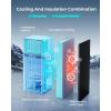 imageEUHOMY Mini Fridge with Freezer 32 CuFt Mini Refrigerator Dorm Fridge with 2 Door For BedroomApartmentOfficeFood Storage Cooling Drink BlackSilver