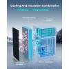 imageEUHOMY Mini Fridge with Freezer 32 CuFt Mini Refrigerator Dorm Fridge with 2 Door For BedroomApartmentOfficeFood Storage Cooling Drink BlackSilver