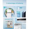 imageEUHOMY Mini Fridge with Freezer 32 CuFt Mini Refrigerator Dorm Fridge with 2 Door For BedroomApartmentOfficeFood Storage Cooling Drink BlackSilver