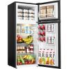 imageEUHOMY Mini Fridge with Freezer 32 CuFt Mini Refrigerator Dorm Fridge with 2 Door For BedroomApartmentOfficeFood Storage Cooling Drink BlackSilver