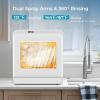 imageEUHOMY Mini Portable Dishwasher Countertop Compact Dishwashers Tabletop Small Dishwasher with 5L Builtin Water Tank with 6 Modes and Baby Care for Apartmentsampamp RVs No Hookup Needed6 Programs  White