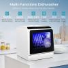 imageEUHOMY Mini Portable Dishwasher Countertop Compact Dishwashers Tabletop Small Dishwasher with 5L Builtin Water Tank with 6 Modes and Baby Care for Apartmentsampamp RVs No Hookup Needed6 Programs Dishwasher