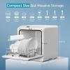 imageEUHOMY Mini Portable Dishwasher Countertop Compact Dishwashers Tabletop Small Dishwasher with 5L Builtin Water Tank with 6 Modes and Baby Care for Apartmentsampamp RVs No Hookup Needed6 Programs  White