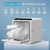 imageEUHOMY Mini Portable Dishwasher Countertop Compact Dishwashers Tabletop Small Dishwasher with 5L Builtin Water Tank with 6 Modes and Baby Care for Apartmentsampamp RVs No Hookup Needed6 Programs Dishwasher