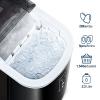 imageEUHOMY Nugget Ice Maker Countertop 44Lbs24H Pebble Ice Maker Machine SelfCleaning Pellet Ice Machine with Ice ScoopampampBasket Sonic Countertop Ice Machine for HomeKitchenOfficeBlackDark Black