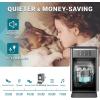 imageEUHOMY Nugget Ice Maker Countertop Max 33lbs24H 2 Ways Water Refill LED Light SelfCleaning Pebble Ice Maker with Basket and Scoop for HomeKitchenCampingRV Black SilverBlack  Silver