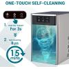 imageEUHOMY Nugget Ice Maker Countertop Max 33lbs24H 2 Ways Water Refill LED Light SelfCleaning Pebble Ice Maker with Basket and Scoop for HomeKitchenCampingRV Black SilverBlack