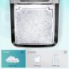 imageEUHOMY Nugget Ice Maker Countertop Max 34lbsDay 2 Way Water Refill SelfCleaning Pebble Ice Maker Machine with 3Qt Reservoir Ideal for Home Office Bar and Party SilverStainless Steel Sliver