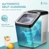 imageEUHOMY Nugget Ice Maker Countertop Max 34lbsDay 2 Way Water Refill SelfCleaning Pebble Ice Maker Machine with 3Qt Reservoir Ideal for Home Office Bar and Party SilverStainless Steel Sliver