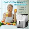 imageEUHOMY Nugget Ice Makers Countertop Pebble Ice Maker Machine with 35lbs24H Soft Ice SelfCleaning Sonic Ice Maker with Ice ScoopampampBasket Pellet Ice Maker for HomeKitchenOfficeStainless SteelsSilver
