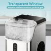 imageEUHOMY Nugget Ice Makers Countertop Pebble Ice Maker Machine with 35lbs24H Soft Ice SelfCleaning Sonic Ice Maker with Ice ScoopampampBasket Pellet Ice Maker for HomeKitchenOfficeStainless SteelsSilver