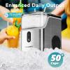imageEUHOMY Nugget Ice Makers Countertop Pebble Ice Maker Machine with 35lbs24H Soft Ice SelfCleaning Sonic Ice Maker with Ice ScoopampampBasket Pellet Ice Maker for HomeKitchenOfficeStainless SteelsSilver