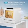 imageEUHOMY Portable Dishwasher Countertop 8 Programs Dishwasher with 5L Builtin Water Tank and Drain Hose Countertop Dishwasher No Hookup with 8 Modes with Self Clean ampamp Baby Care Dish Washer for RVs8 Programs Dishwasher