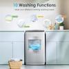 imageEuhomy 103cuft Portable Washer 88LBS Capacity Small Portable Washing Machine with 10 Programs 5 Water Levels Drain Pump and LED DisplayCompact Washer for Apartments RVs Homes Light Gray09 cuft