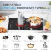 imageEuhomy 2 Burner Electric Cooktop 12 inch 110V Plug in Electric Stove Top Burner 16 Level and Touch Control1800W Builtin and Countertop Cooktop Stove Child LockTimerResidual Heat IndicatorBlack2 Burners