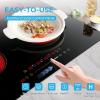 imageEuhomy 2 Burner Electric Cooktop 12 inch 110V Plug in Electric Stove Top Burner 16 Level and Touch Control1800W Builtin and Countertop Cooktop Stove Child LockTimerResidual Heat IndicatorBlack4 Burners