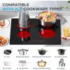 imageEuhomy 2 Burner Electric Cooktop 12 inch 110V Plug in Electric Stove Top Burner 16 Level and Touch Control1800W Builtin and Countertop Cooktop Stove Child LockTimerResidual Heat IndicatorBlack4 Burners