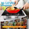 imageEuhomy 2 Burner Electric Cooktop 12 inch 110V Plug in Electric Stove Top Burner 16 Level and Touch Control1800W Builtin and Countertop Cooktop Stove Child LockTimerResidual Heat IndicatorBlack2 Burners