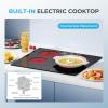 imageEuhomy 2 Burner Electric Cooktop 12 inch 110V Plug in Electric Stove Top Burner 16 Level and Touch Control1800W Builtin and Countertop Cooktop Stove Child LockTimerResidual Heat IndicatorBlack4 Burners