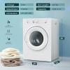 imageEuhomy Compact Dryer 18 cu ft Portable Clothes Dryers with Exhaust Duct with Stainless Steel Liner Four Function Small Dryer Machine Suitable for Apartments Dorm RVs White352 CuFt