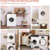 imageEuhomy Compact Dryer 18 cu ft Portable Clothes Dryers with Exhaust Duct with Stainless Steel Liner Four Function Small Dryer Machine Suitable for Apartments Dorm RVs White18 cu ft