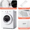 imageEuhomy Compact Dryer 18 cu ft Portable Clothes Dryers with Exhaust Duct with Stainless Steel Liner Four Function Small Dryer Machine Suitable for Apartments Dorm RVs White18 cu ft