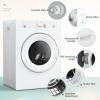 imageEuhomy Compact Dryer 18 cu ft Portable Clothes Dryers with Exhaust Duct with Stainless Steel Liner Four Function Small Dryer Machine Suitable for Apartments Dorm RVs White352 CuFt