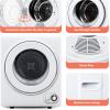 imageEuhomy Compact Laundry Dryer 35 cu ft Front Load Stainless Steel Clothes Dryers With Exhaust Pipe 1500W LCD Control Panel FourFunction Portable Dryer For Apartments Home Dorm White15 CuFt