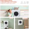 imageEuhomy Compact Laundry Dryer 35 cu ft Front Load Stainless Steel Clothes Dryers With Exhaust Pipe 1500W LCD Control Panel FourFunction Portable Dryer For Apartments Home Dorm White15 CuFt