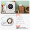 imageEuhomy Compact Laundry Dryer 35 cu ft Front Load Stainless Steel Clothes Dryers With Exhaust Pipe 1500W LCD Control Panel FourFunction Portable Dryer For Apartments Home Dorm White15 CuFt