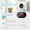 imageEuhomy Compact Laundry Dryer 35 cu ft Front Load Stainless Steel Clothes Dryers With Exhaust Pipe 1500W LCD Control Panel FourFunction Portable Dryer For Apartments Home Dorm White35 CuFt
