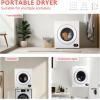 imageEuhomy Compact Laundry Dryer 35 cu ft Front Load Stainless Steel Clothes Dryers With Exhaust Pipe 1500W LCD Control Panel FourFunction Portable Dryer For Apartments Home Dorm White265 CuFt
