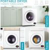imageEuhomy Compact Laundry Dryer 35 cu ft Front Load Stainless Steel Clothes Dryers With Exhaust Pipe 1500W LCD Control Panel FourFunction Portable Dryer For Apartments Home Dorm White35 CuFt